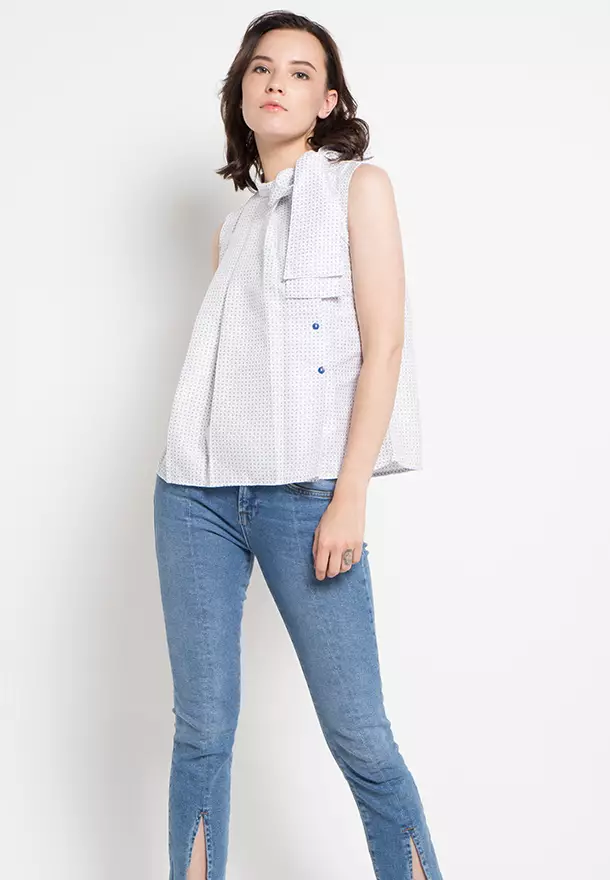 Sophistix Acacia Blouse In White Print