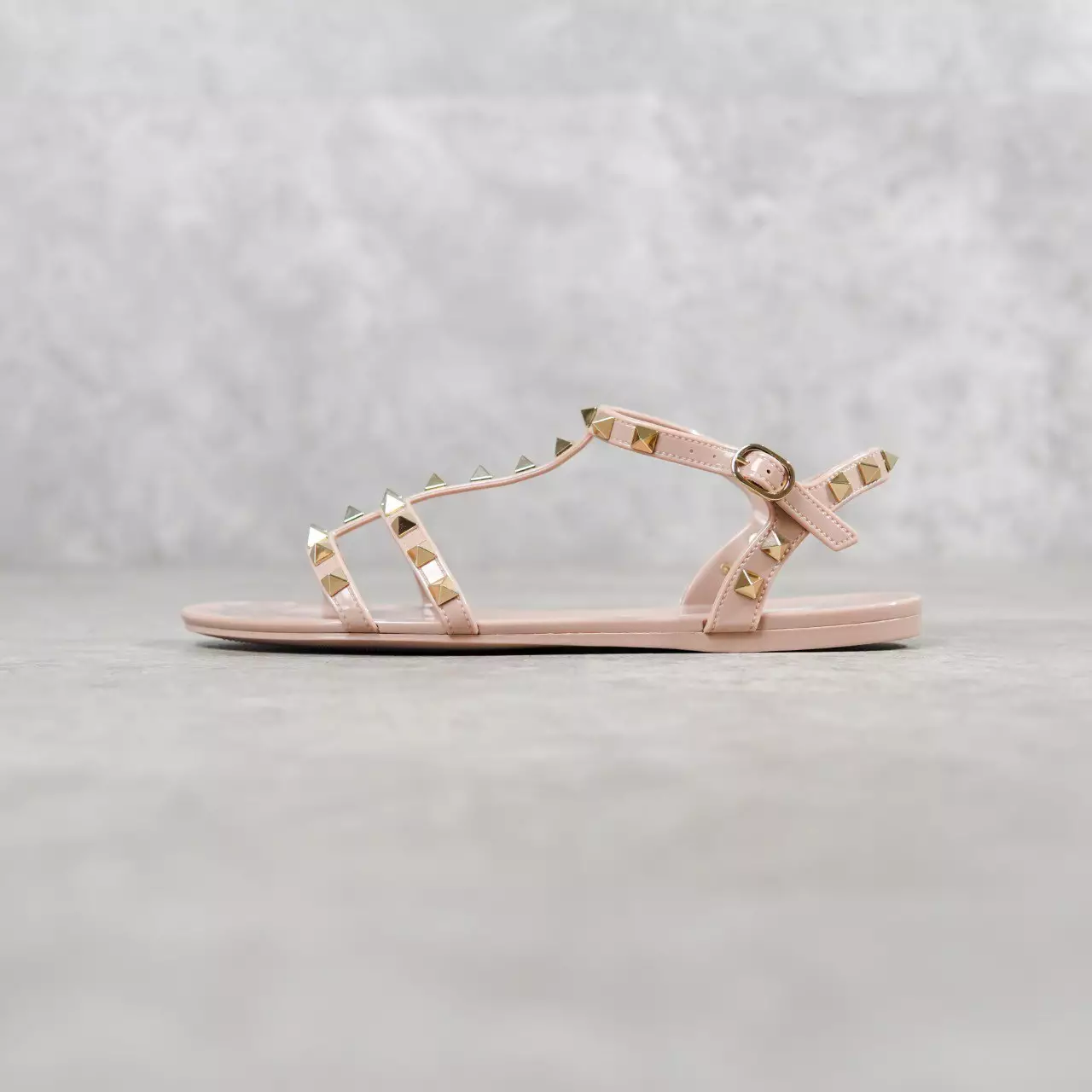 Sandal VALENTINO ROCKSTUD STRAP ANKLE JELLY NUDE 100% ORIGINAL