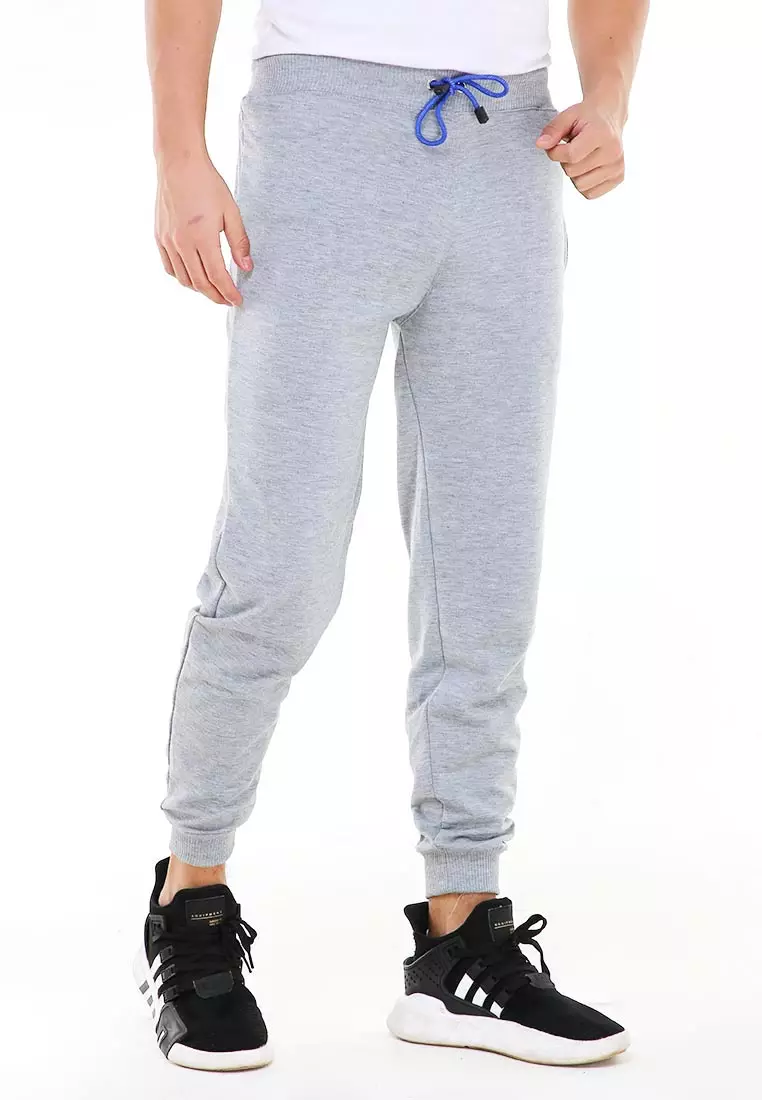 Locko Celana Panjang Jogger Pria Plain Sporty Casual Long Pants Material Babyterry ORIGINAL - Light Gray