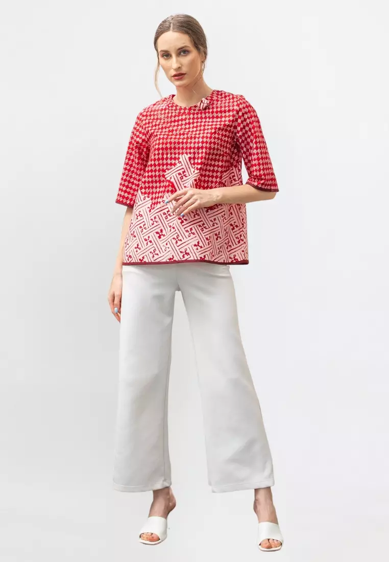 Blouse Noela Batik Merah
