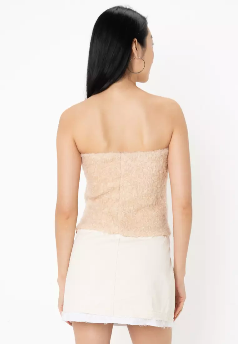 Boucle Strapless Top
