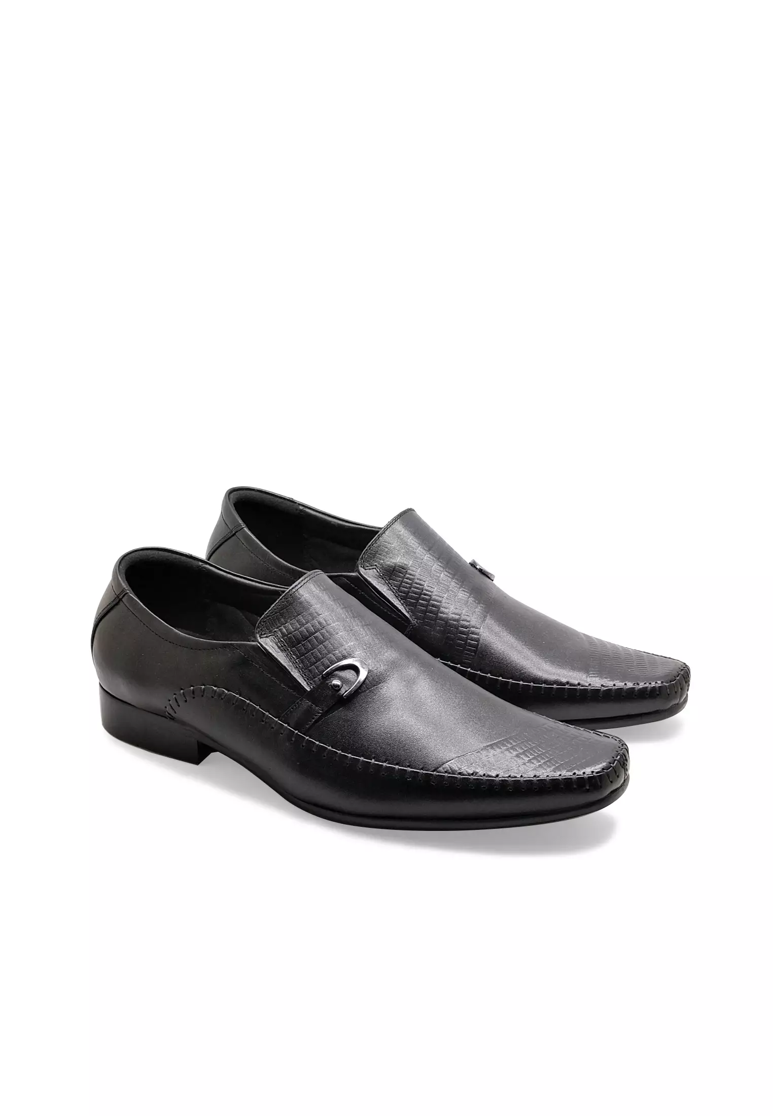 Corvin Sepatu Pantofel Pria Formal Kantor Elegan modis Guinine Leather  - Black