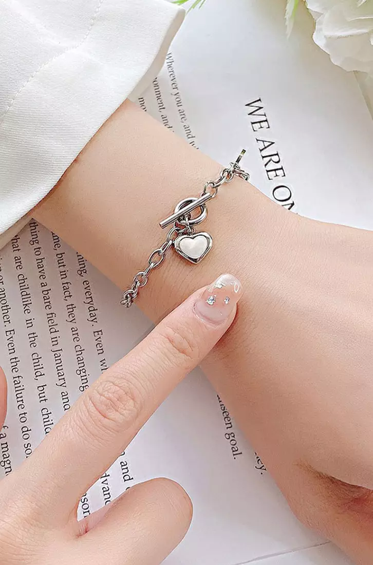 YOUNIQ YOUNIQ VELINE 18K Silver Titanium Heart Bracelet 2024 Buy