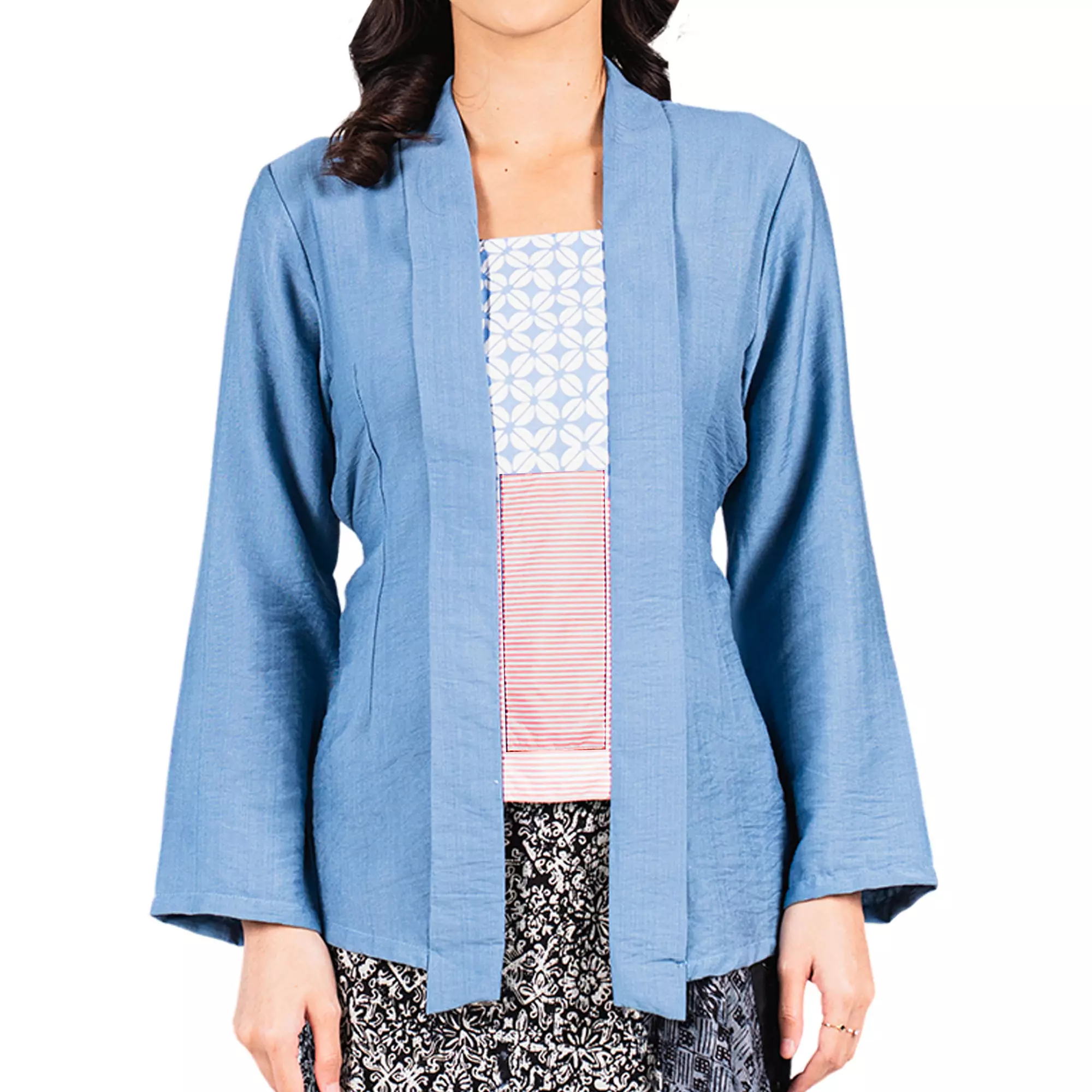 Blouse Batik Wanita - Atasan Batik - Bhatara Batik Eleanor 1 - Baju Batik Kutubaru Modern Lengan Panjang