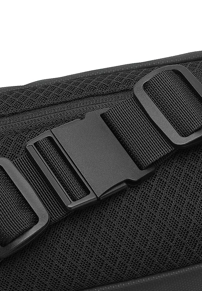 Casual Waist Bag / Sling Bag / Chest Bag - Black