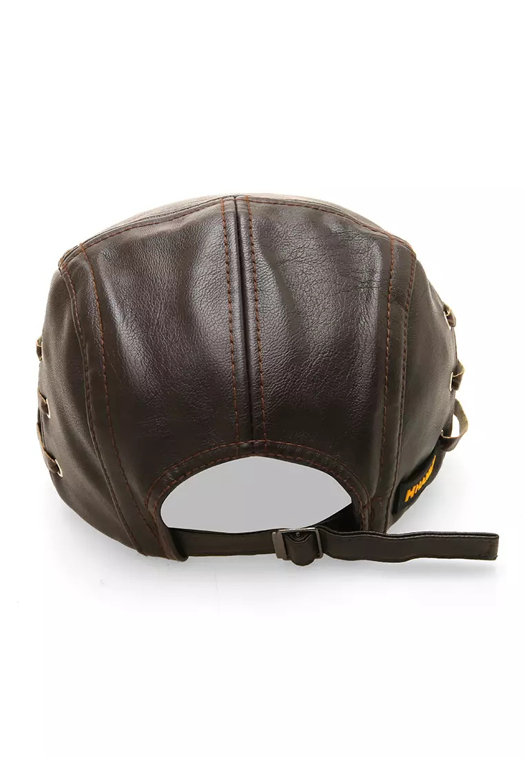 Kai Aksesoris Fashion Pria Wanita Casual Hat Preferred Style Material Leather ORIGINAL - Deef Coffee