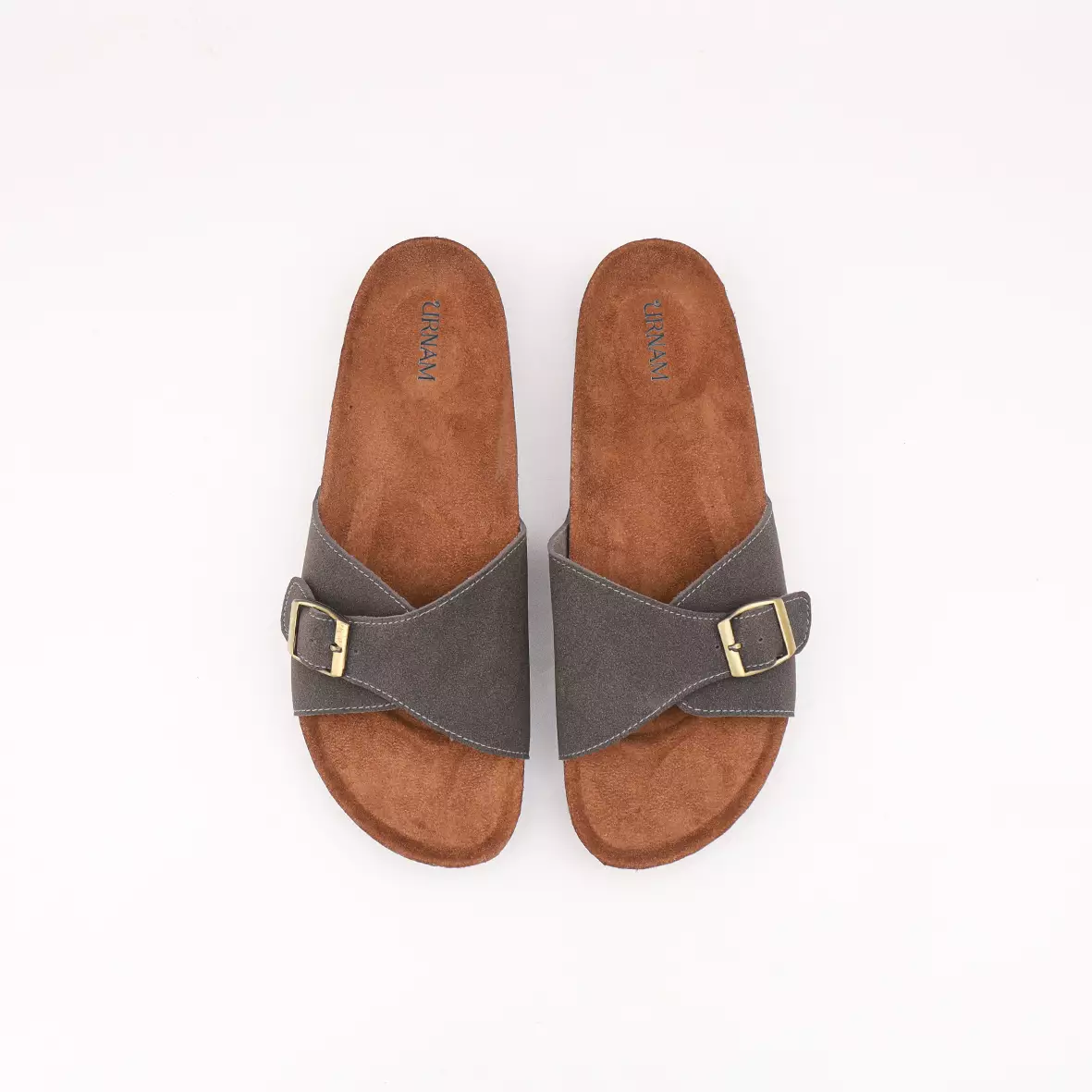 Urnam Sandal Slop Wanita Flat  Kasual Nyaman - Grey