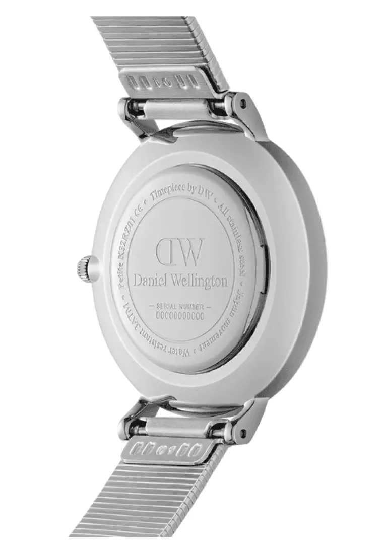 Petite 28mm Pressed Studio Lumine MOP White Sukver- Crystals Mother of Pearl Dial Watch for women - 女士手錶 - Fashion watch - 丹尼爾惠靈頓 - Authentic - Crystals