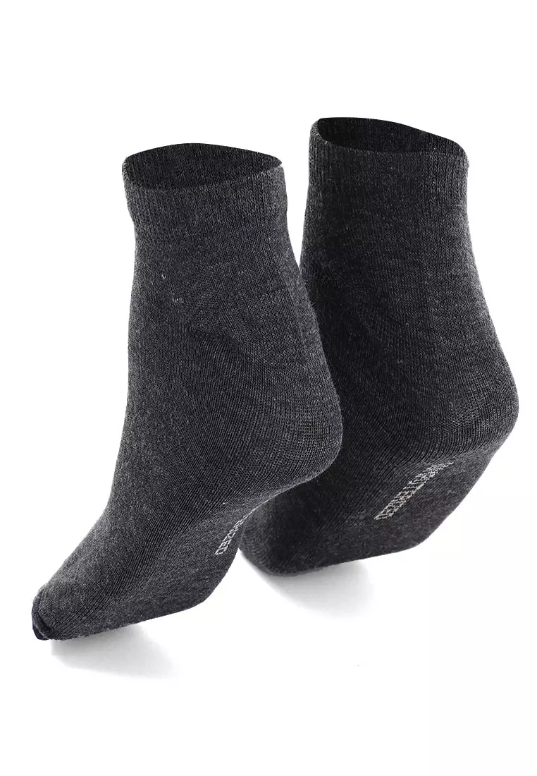 Seish Kaos Kaki Pria Wanita Polos Plain Ankle Socks Footwear Material Fabric ORIGINAL - Dark Grey