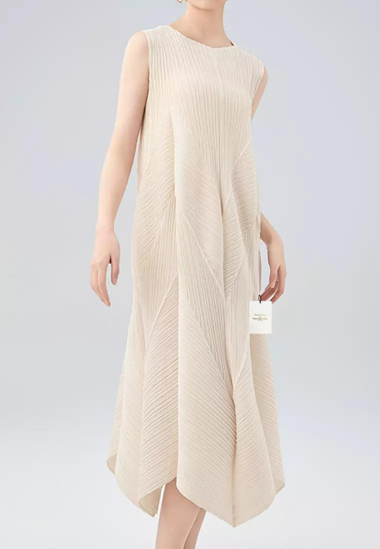 Patchwork Pleated Dress GFZ8889