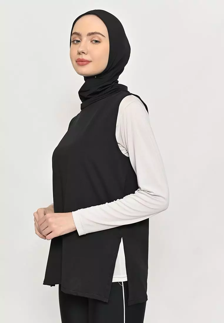 Farina Hijab Outer Black - Hijab Olahraga