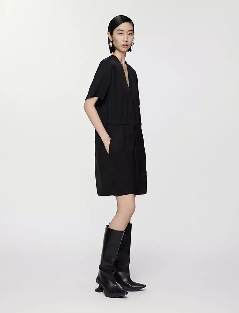 V-Neck Short Sleeve Jumpsuit