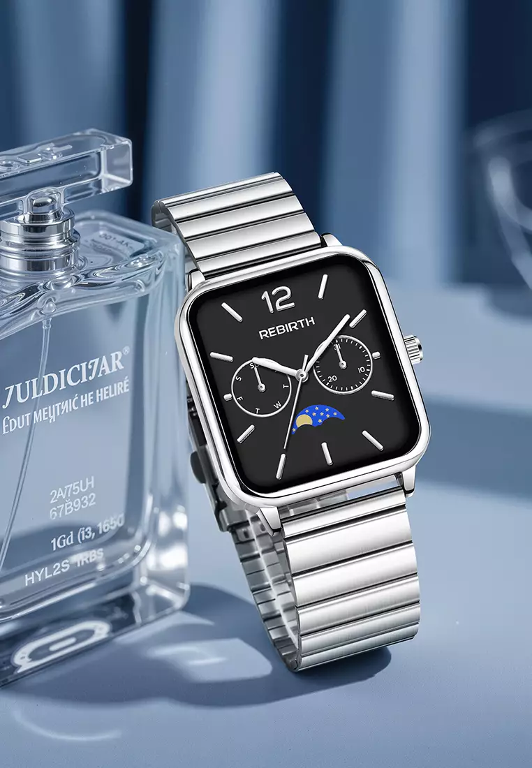 Jam Tangan Wanita Elegan Mewah Casual Anti Air Original Kekinian Tali Stainless Steel Jam Tangan Cewek black