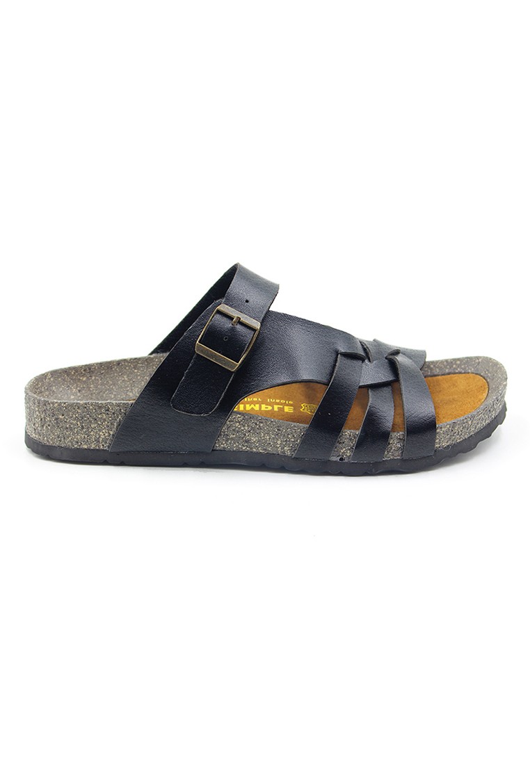 Istanbul - Black Leather Sandals & Flip Flops & Slipper