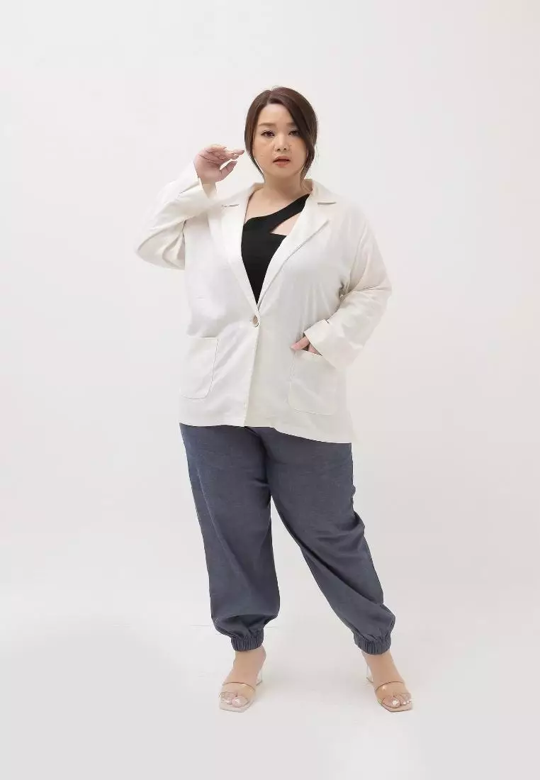Plus Size Blazer Dal Mi Broken White