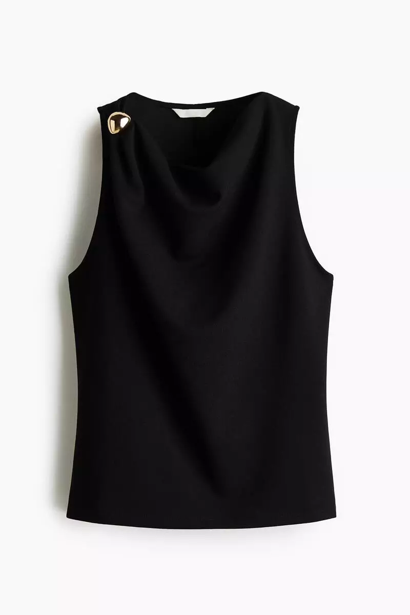 Cowl-neck vest top