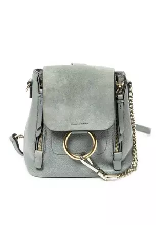 chloe mini faye backpack airy grey Leather & Suede Medium  Petals & Jackets The height of contemporary chic Chloe mini faye