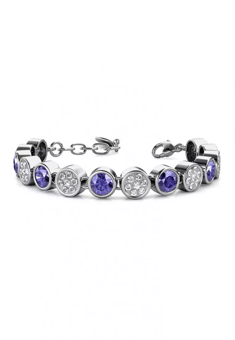 Myriad Birth Stone Bracelet February Amethyst  - Gelang Crystal Swarovski by Her Jewellery