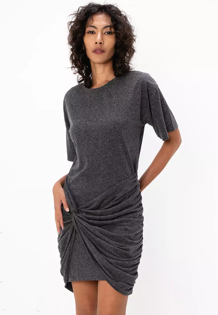 ASOS Design Short Sleeve Mini Dress With Drape Side Detail 2025