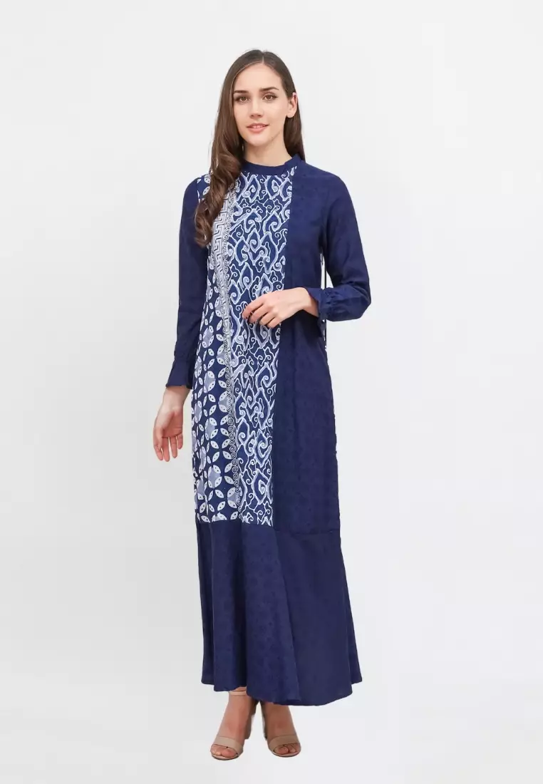 Gamis Batik Khoira Navy