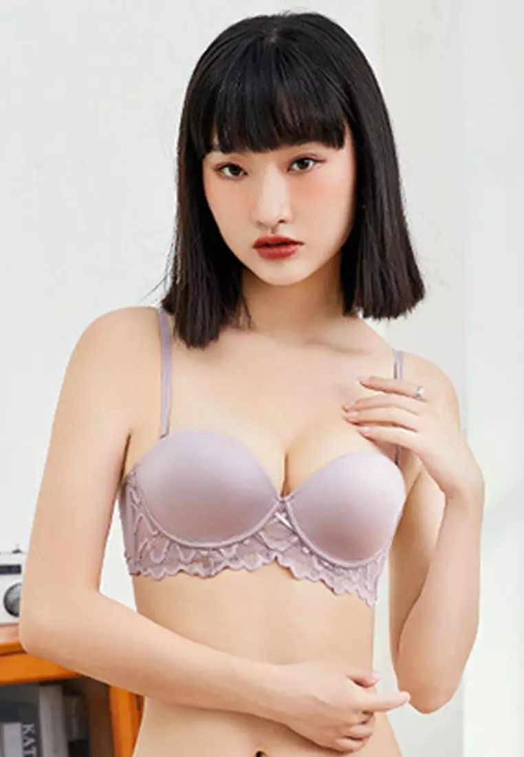 LMZ2420P Lady Sexy Bra and Panty Lingerie Set-Purple