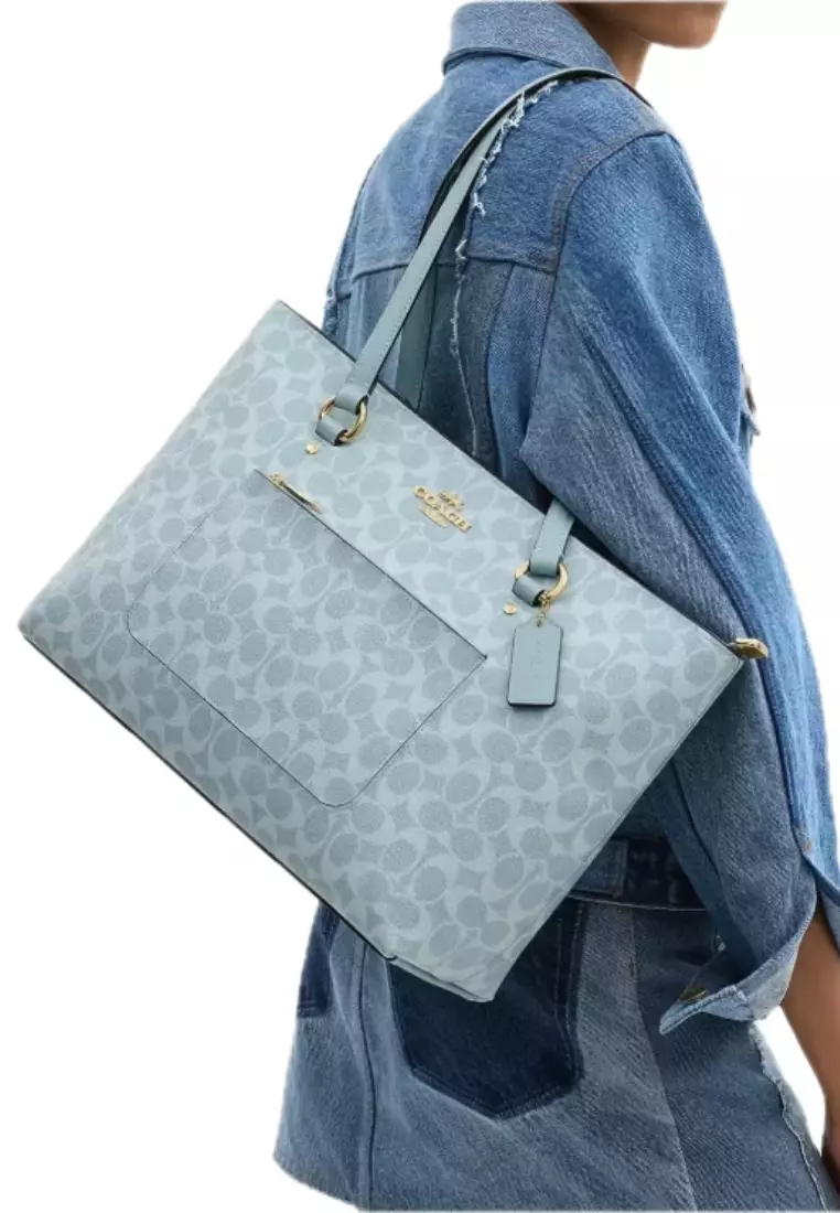 Buy Coach Coach Station Tote Bag In Signature Canvas In Light Blue