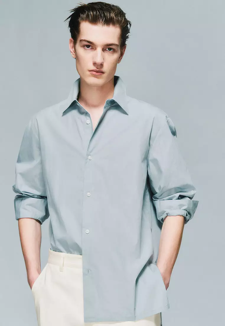 宽松型开襟衬衫