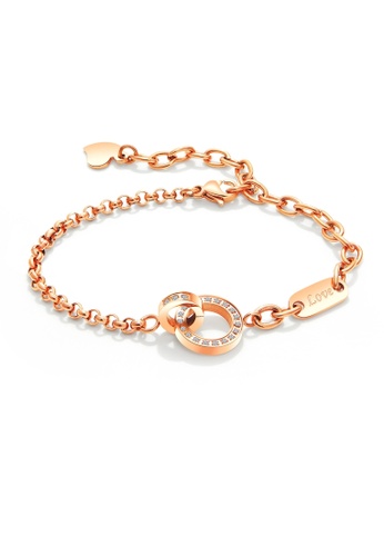 Air Jewellery gold Luxurious Double Interlocking Bracelet In Rose Gold A0219ACBE48EEAGS_1