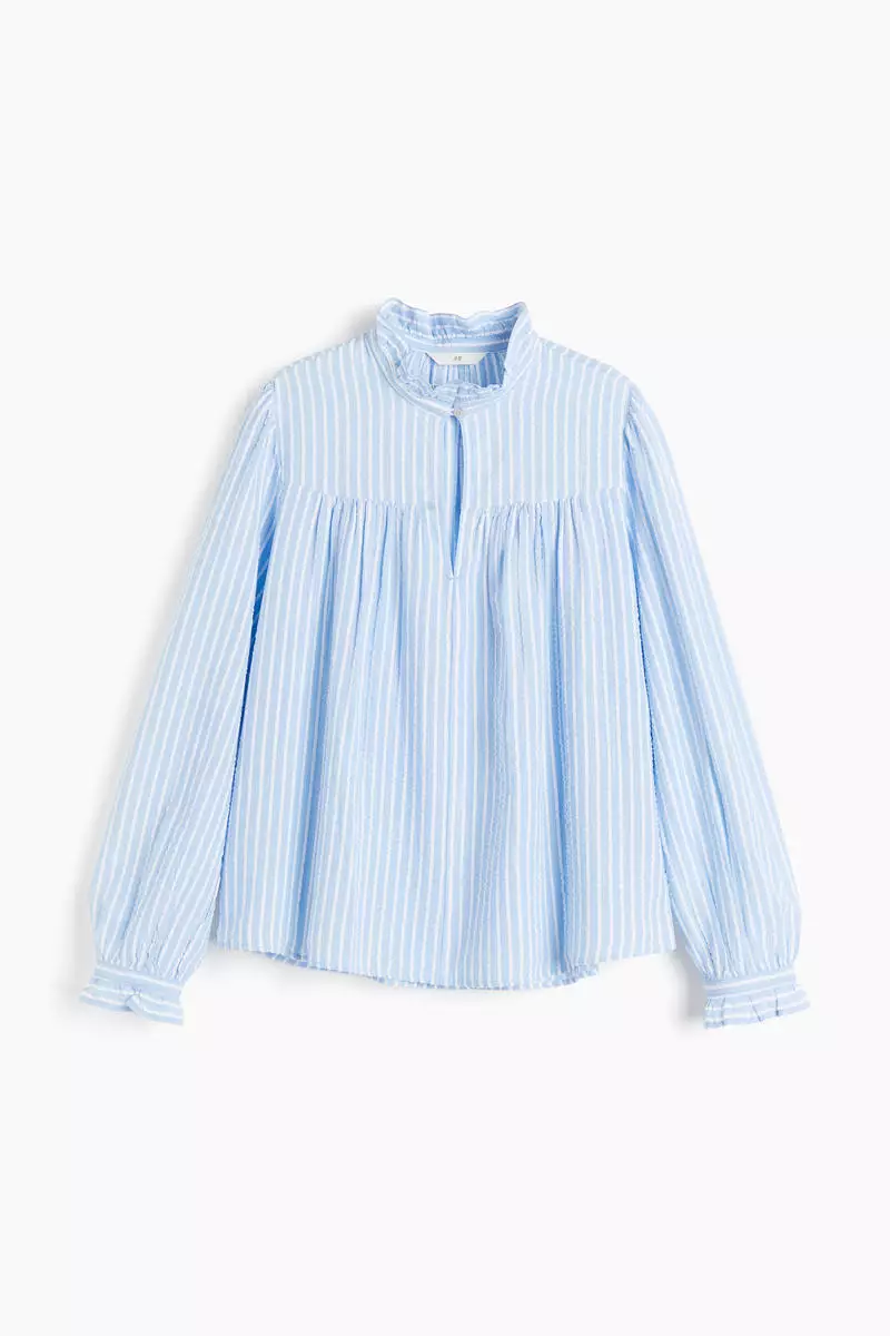 Buy H&M Seersucker popover blouse Online | ZALORA Malaysia