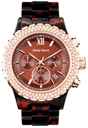 Christ Verra Fashion Women's Watch CV 2078L-75 BRN/RG Brown Rose Gold Stainless Steel