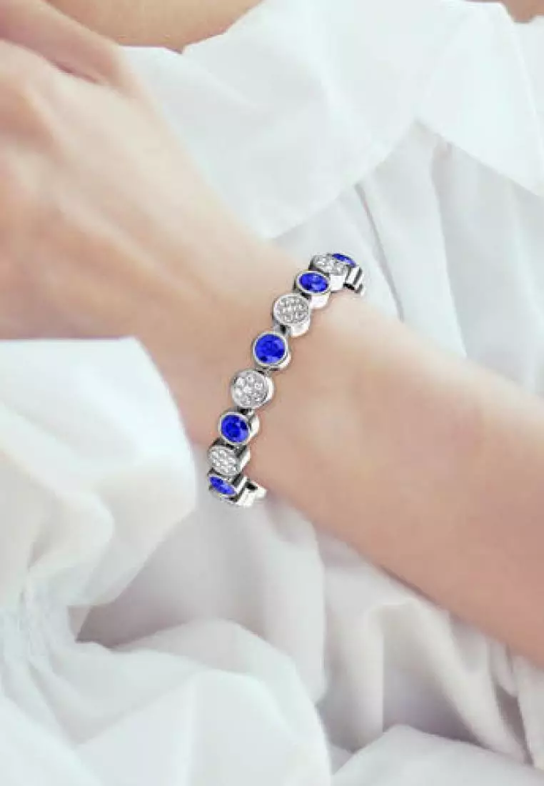 Myriad Birth Stone Bracelet September Sapphire - Gelang Crystal Swarovski by Her Jewellery