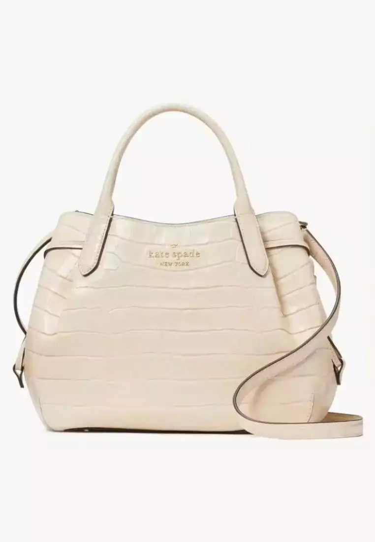 Kate Spade Dumpling Croc Embossed Small Satchel Bare