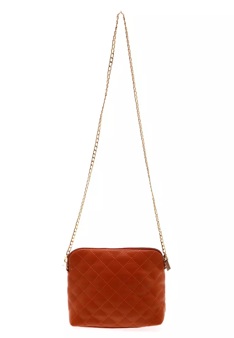 Excely Tas Selempang Tali Rantai Design Casual Quality Premium - Mocca