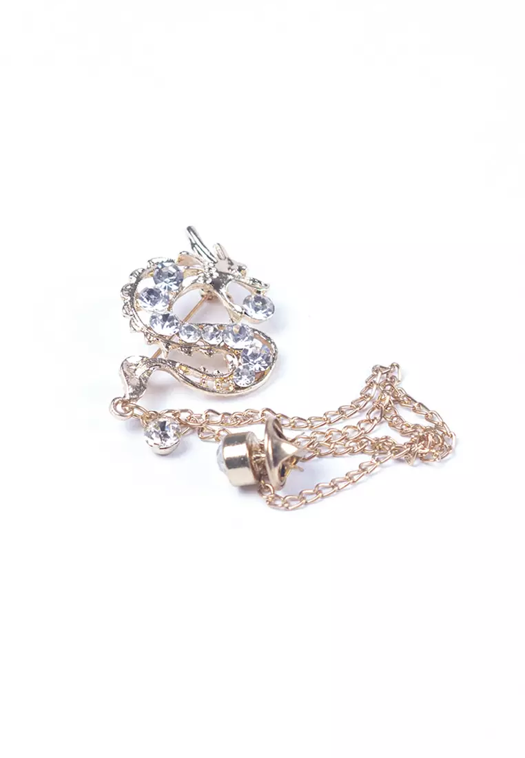 Houseofcuff lapel pin brooch bros untuk jas RANTAI GOLD FF