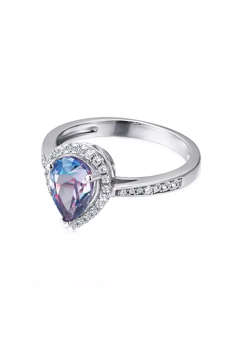 [ Alexandrite Collection ] Teardrop Alexandrite Ring WG - Cincin by Her Jewellery