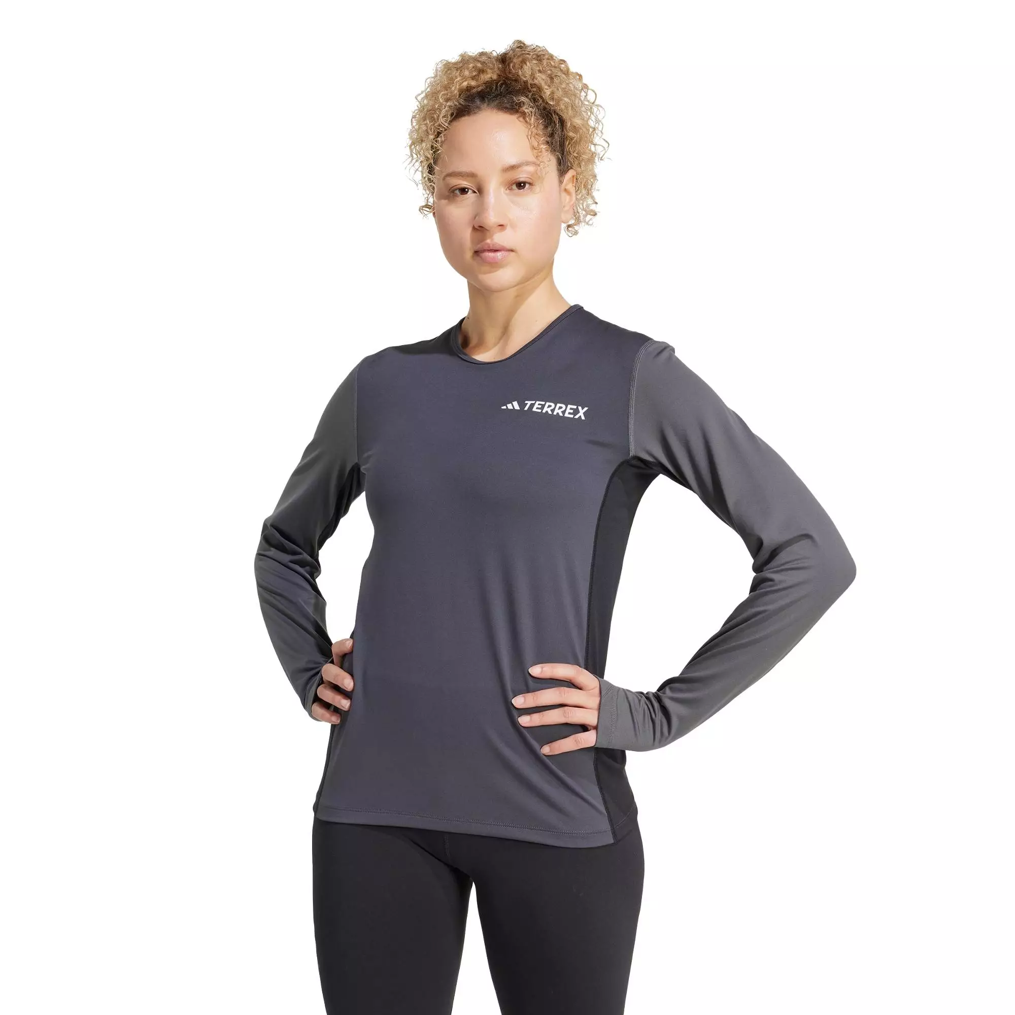 Hiking Multi Synthetic Base Layer Long Sleeve Women Grey JC8200