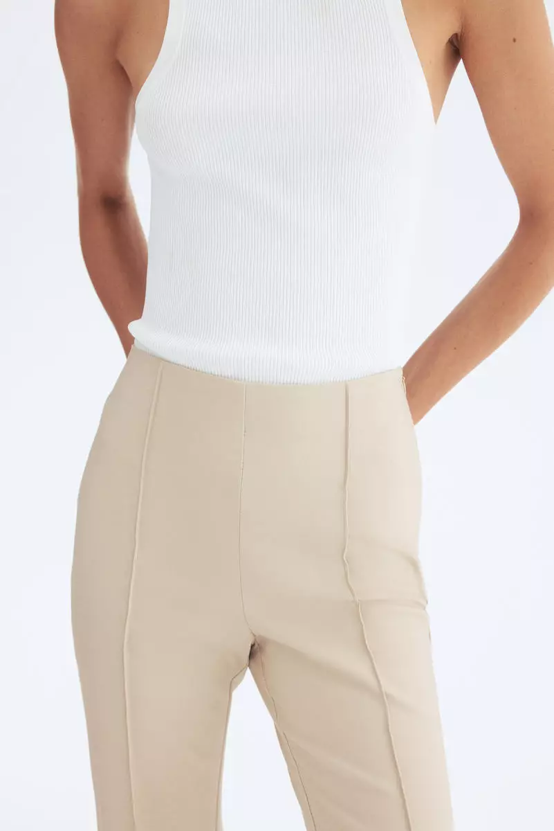 Flared crease-front trousers