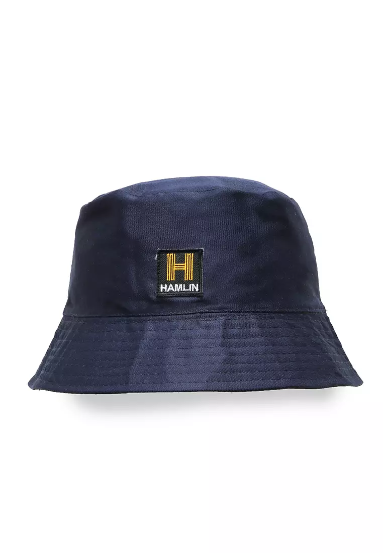 Zorke Bucket Hat Pria Casual Style Fashion Plain Material Cotton ORIGINAL - Black Navy