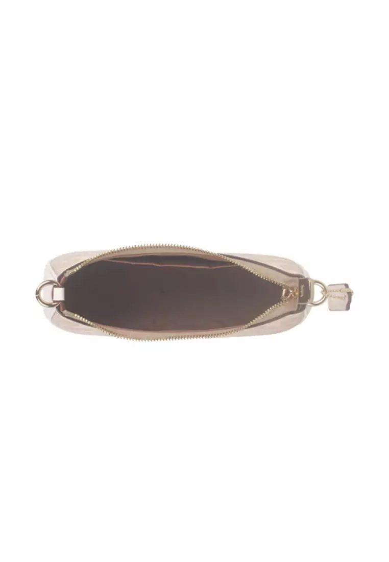Teri Shoulder Bag In Signature Canvas Sand Chalk CV933