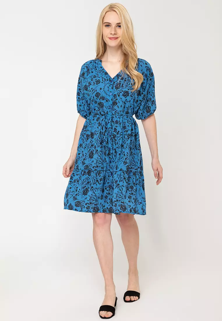 Luca Button-Down Dress with Self-Tie Belt