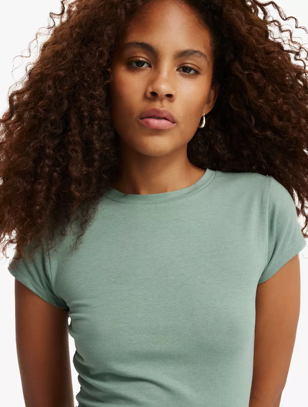 Cotton On -  Pakaian Wanita  - All Day Crew Tee - Jaded Green