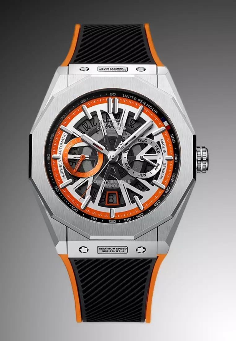 Automatic Unisex Stainless Steel Watch, Rubber Strap