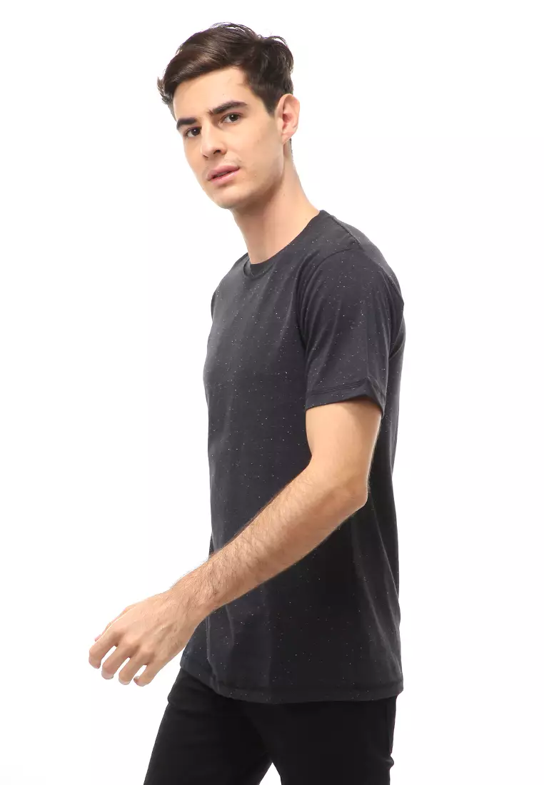 Jack T-Shirt Atasan Kasual Kaos Polos Polka Pria Lengan Pendek Material Cotton ORIGINAL - Black