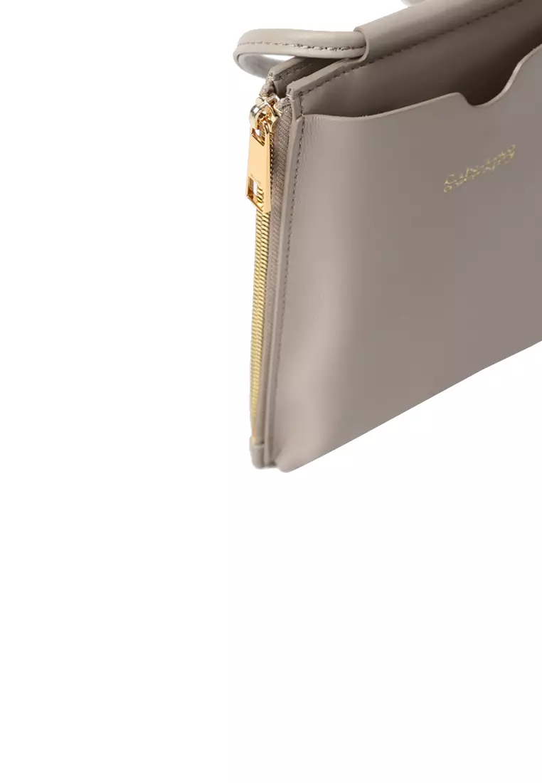 斜背手機小袋 - 灰杏色