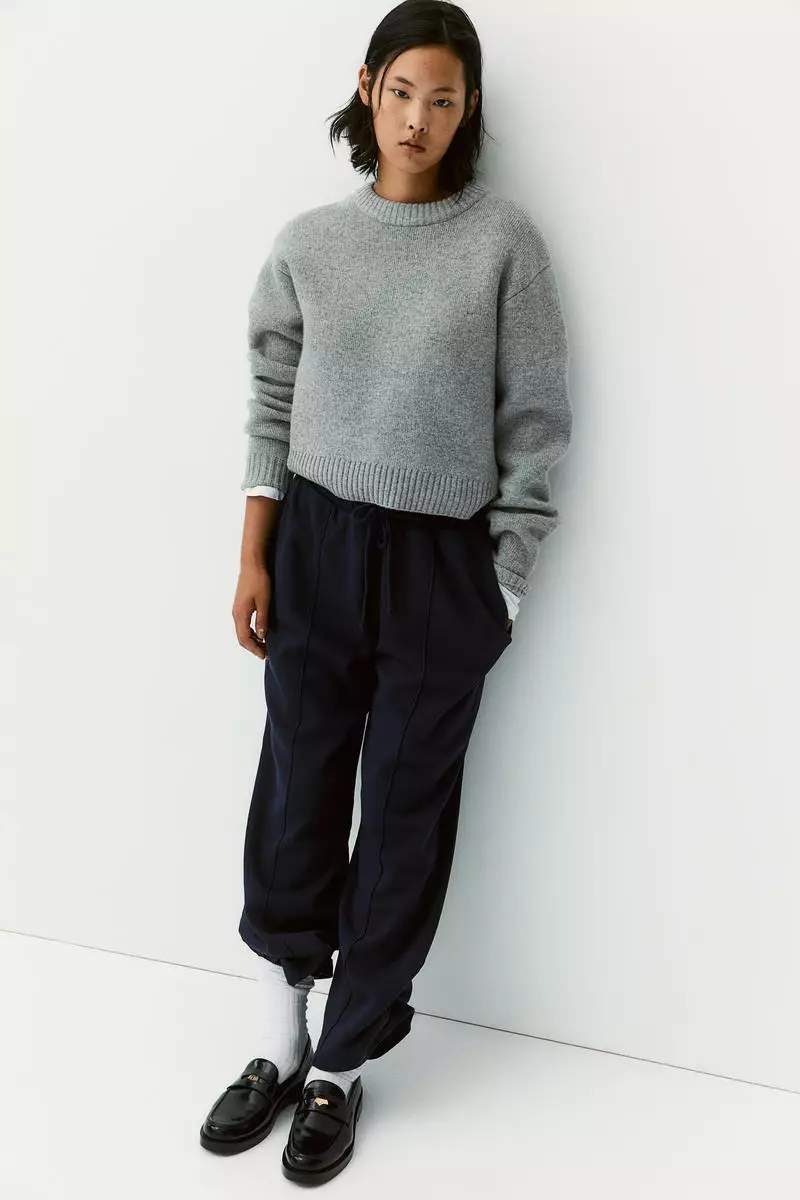 Crease-front sweatpants