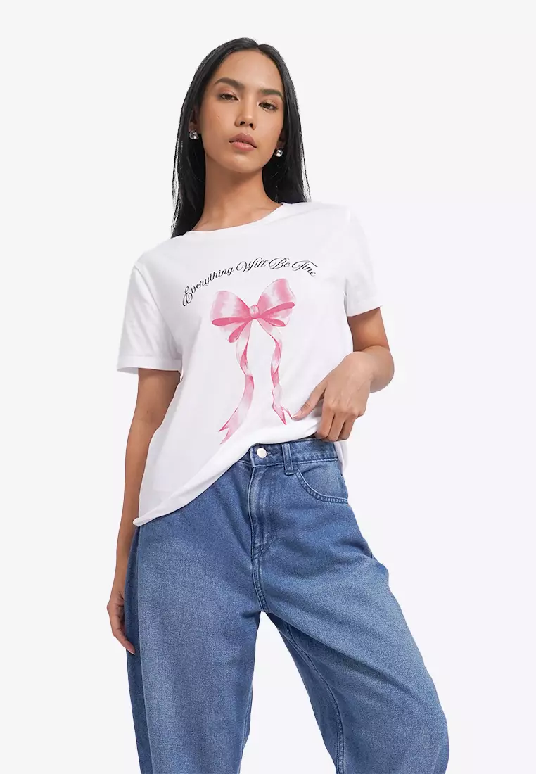 Round Neck Short Sleeve Graphic T-Shirt