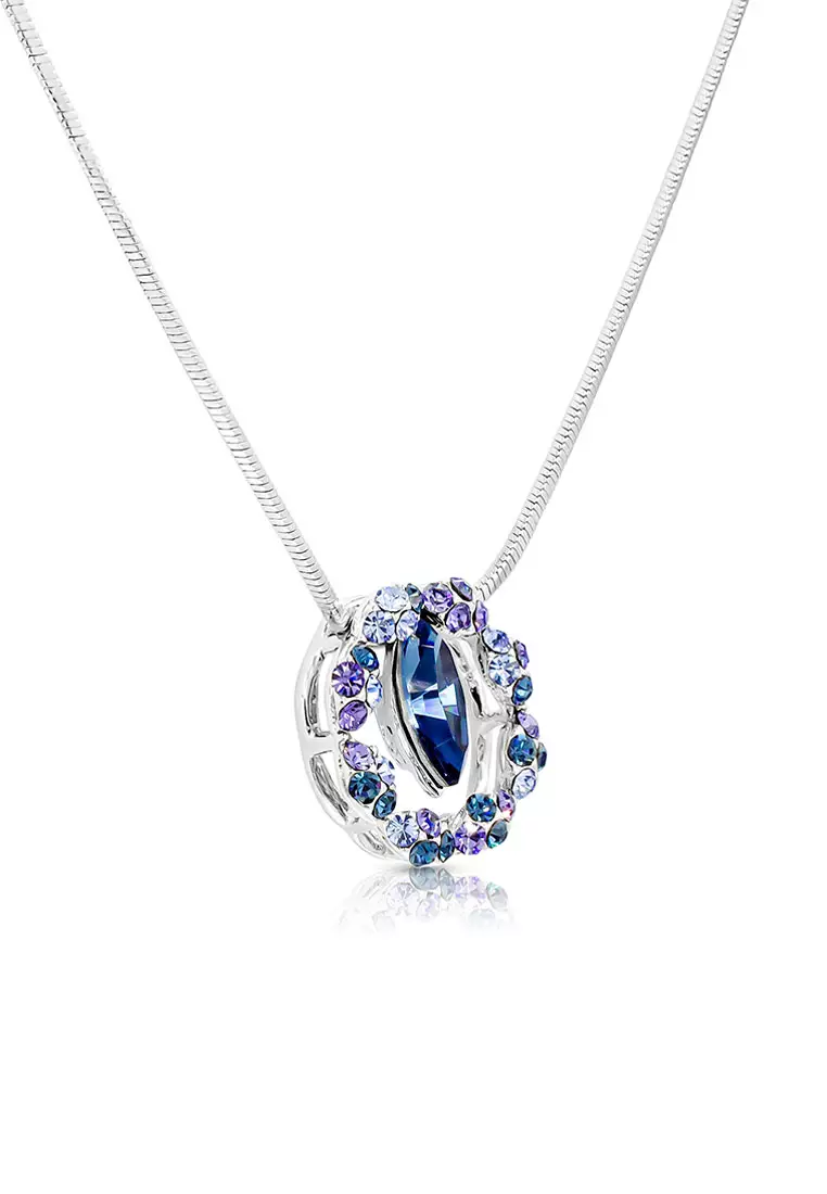 SO SEOUL Glimmering Mixed Colour Swarovski® Crystal Pendant Chain Necklace
