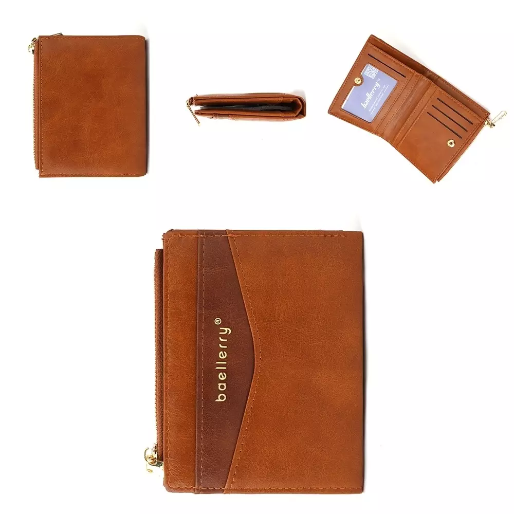 Dompet Pria Wanita Pendek Bahan Kulit PU Leather Simple ORIGINAL