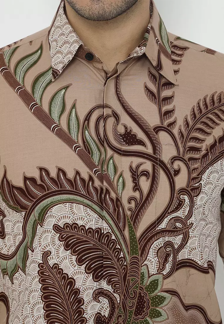 Kemeja Batik Pria Slimfit Jayabaya - Krem