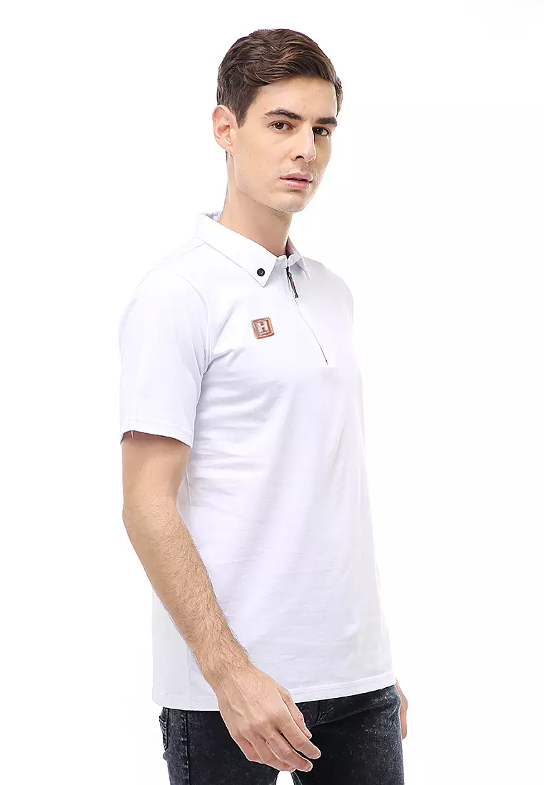 Jack Atasan Casual Pria T-Shirt Kaos Polo Resleting Short Sleeve Material Cotton ORIGINAL